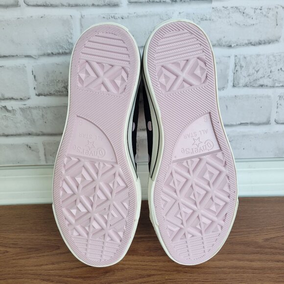 ⭐Converse Lift Platform Polka Dot Hi Canvas 8 Womens Sneakers Black Pink A10688C - Picture 10 of 12